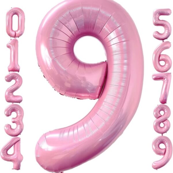 32″ Baby Pink Foil Numbers